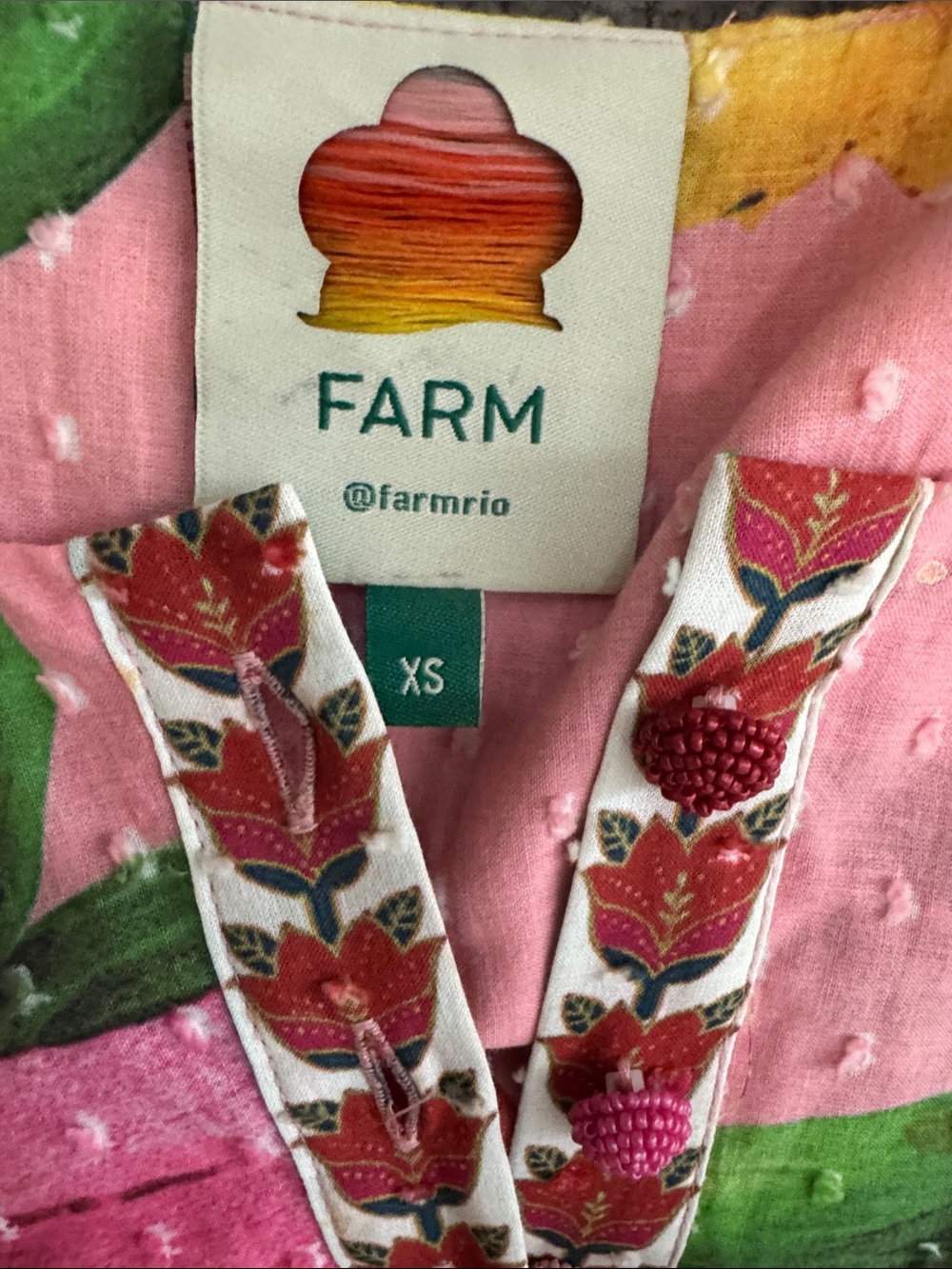Farm Rio Tiered Cotton Tank Midi In Mixed Garden Floral Dress Size XSMALL - Picture 12 of 15